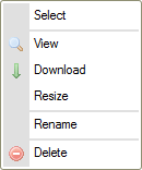 CKFinder file context menu